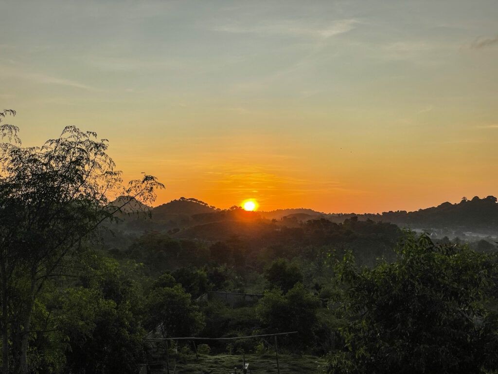 Fabulous sunrise in Lombok viewed from the open air lounge at FabuLous Place Lombok